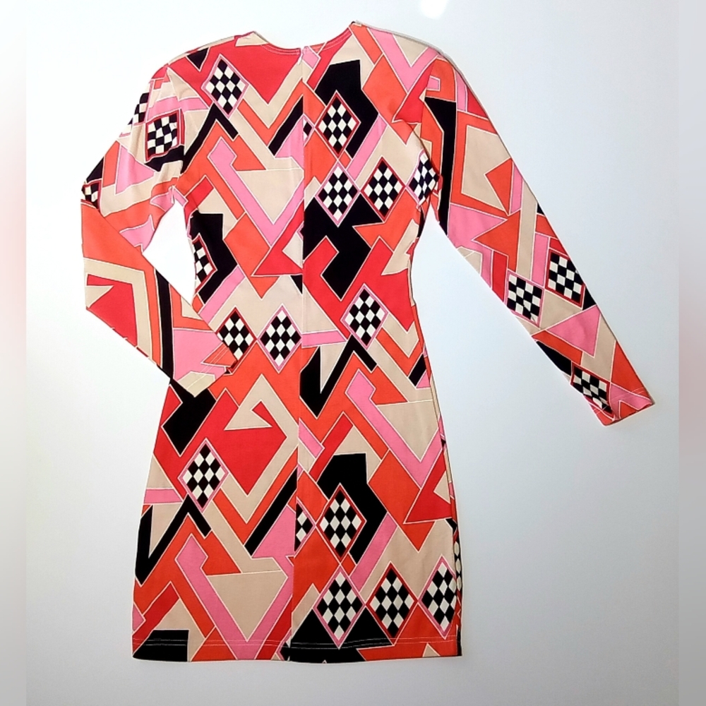 VINTAGE 1990'S SIZE SMALL GEOMETRIC DRESS